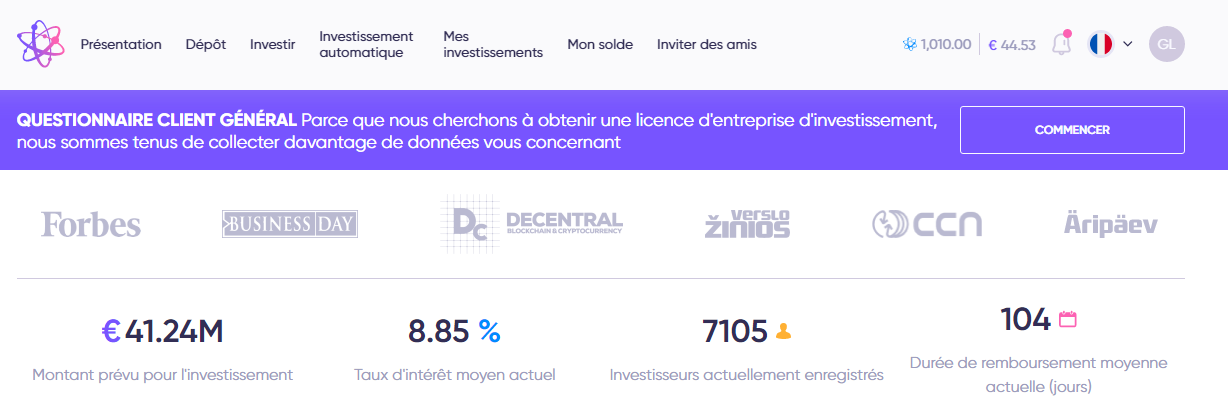 Debitum Network questionnaire client questions réponses