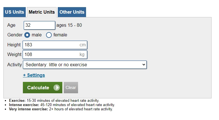 Calculateur de calories